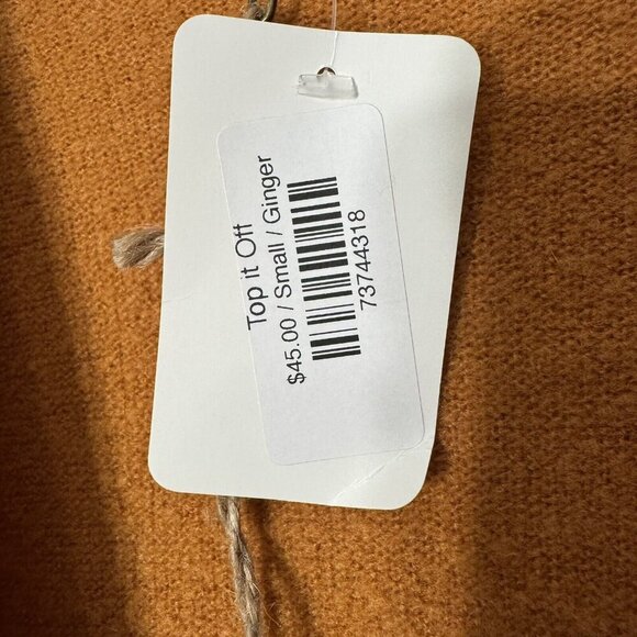 Easel Oversized Top it off Sweater Button Front Grampa Cardigan Ginger orange S - Picture 3 of 15